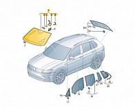 Cтекло ветровое VW Tayron NF